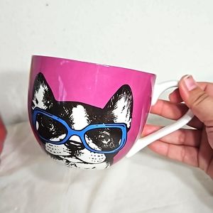 Portobello By Design boston terrier dog with glasses coffee mug